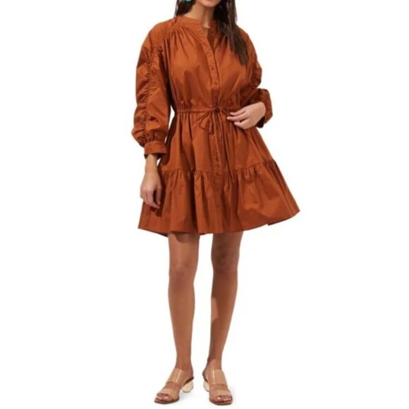ASTR the Label NWT cognac shirt dress - Picture 1 of 9